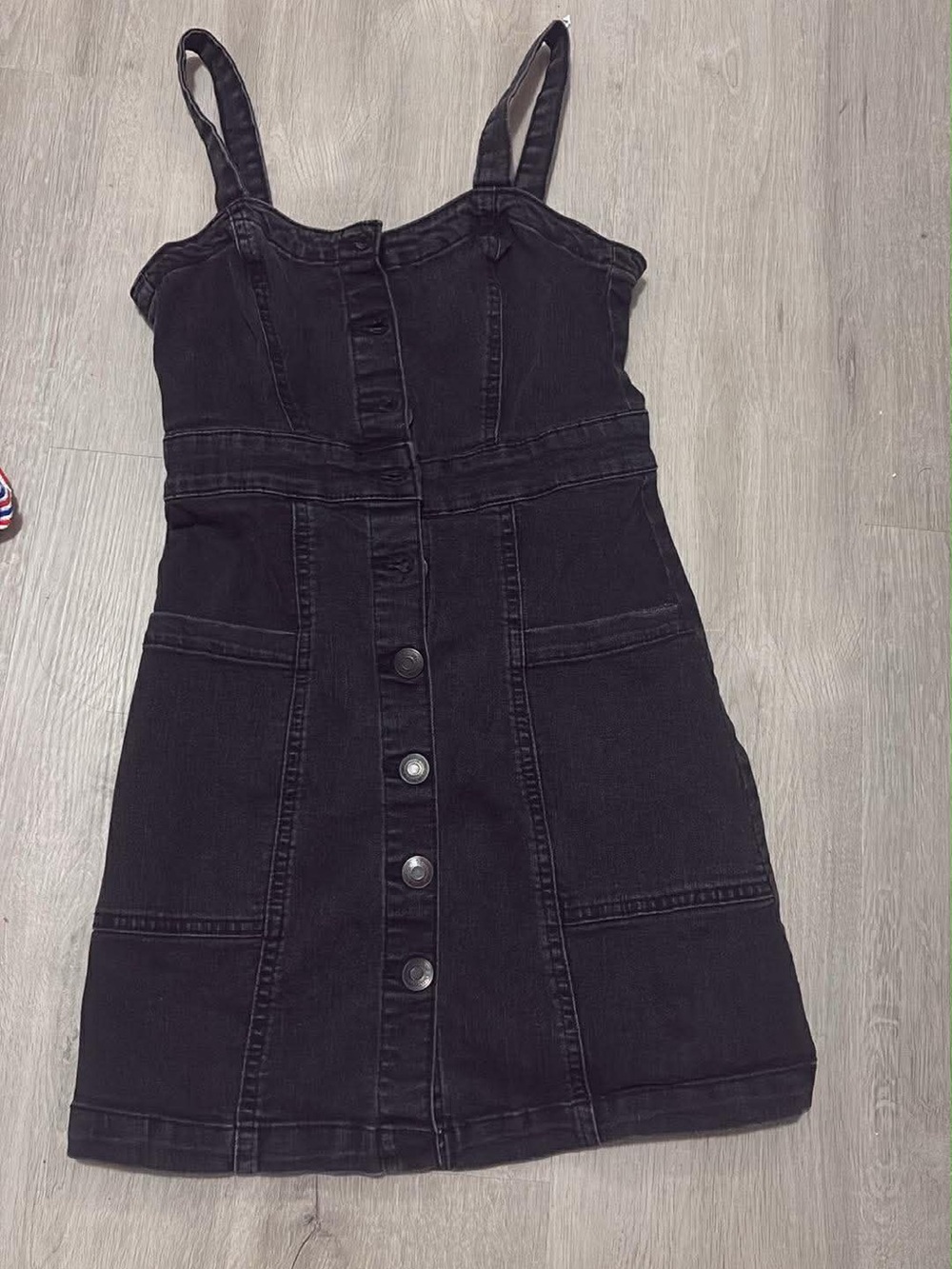Women’s Black Button-Front Denim Dress